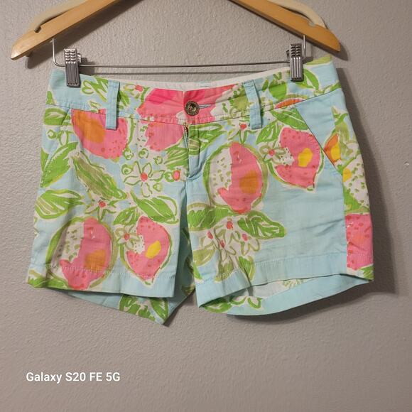 Lilly Pulitzer Womens‎ The Callahan Shorts Size 0 Multicolor Mid Rise Floral Zip - Picture 1 of 9
